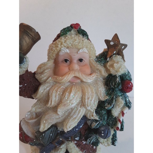Santa Glitter Snowy 2003 Designspirations Tree Drum Bell Father Christmas - Picture 2 of 11